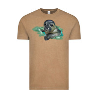Vintage Coffee Sea Seal Face Illustrations Vintage Tee - LillyAllenDesigns