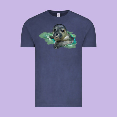 Sea Seal Face Illustrations Vintage Tee Designed By Lillyallendesigns