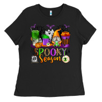 Black Spooky Season Coffee Cups Ladies Tee - texasbilliewilder