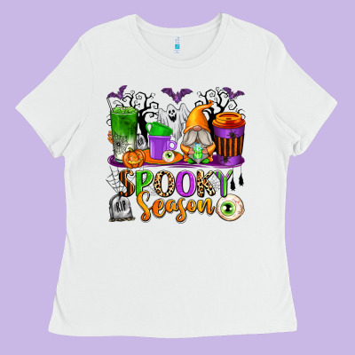 Spooky Season Coffee Cups Ladies Tee Designed By Texasbilliewilder