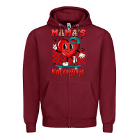 Burgundy skater heart valentines day art Zipper Hoodie - LillyAllenDesigns