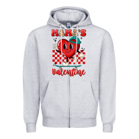Heather Grey skater heart valentines day art Zipper Hoodie - LillyAllenDesigns