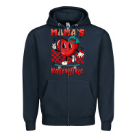 Navy skater heart valentines day art Zipper Hoodie - LillyAllenDesigns