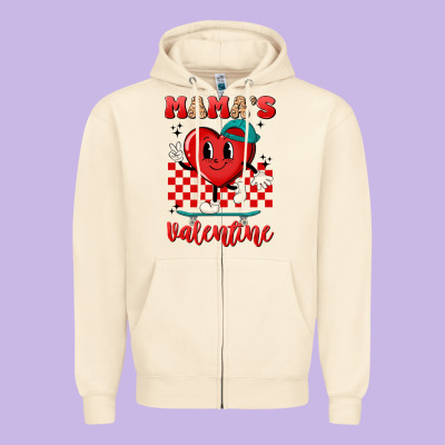 Skater Heart Valentines Day Art Zipper Hoodie Designed By Lillyallendesigns
