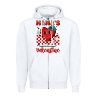 White skater heart valentines day art Zipper Hoodie - LillyAllenDesigns
