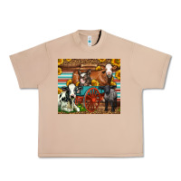 Burro Farm Animals On An Old Wagon Urban Heavy Tee - LillyAllenDesigns
