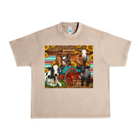 French Oak Farm Animals On An Old Wagon Urban Heavy Tee - LillyAllenDesigns