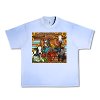 Grape Ice Farm Animals On An Old Wagon Urban Heavy Tee - LillyAllenDesigns