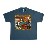 Midnight Navy Farm Animals On An Old Wagon Urban Heavy Tee - LillyAllenDesigns