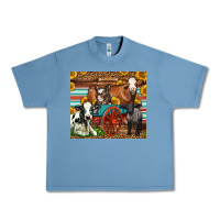 Pebble Blue Farm Animals On An Old Wagon Urban Heavy Tee - LillyAllenDesigns