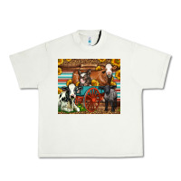 Pistachio Farm Animals On An Old Wagon Urban Heavy Tee - LillyAllenDesigns