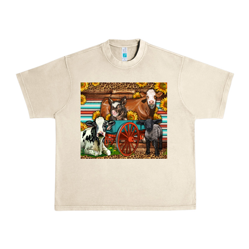 Farm Animals On An Old Wagon Urban Heavy Tee by LillyAllenDesigns | Teevron