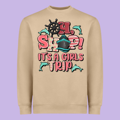 Oh Ship It's A Girls Trip Heavyweight Sweatshirt Designed By Maliassmallbusiness