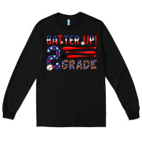 Black batter up 2nd grade Long Sleeve Tee - JahusDesignShop