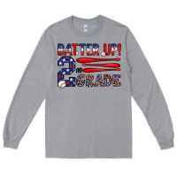 Heather Grey batter up 2nd grade Long Sleeve Tee - JahusDesignShop