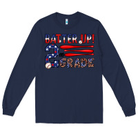 Navy batter up 2nd grade Long Sleeve Tee - JahusDesignShop