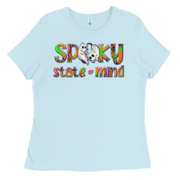 Baby Blue Spooky State of Mind Ladies Tee - texasbilliewilder
