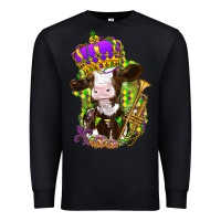 Black Mardi Gras cow Premium Sweatshirt - NancyCooperArtShop