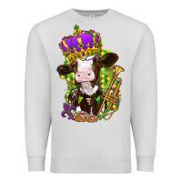 Dove Grey Mardi Gras cow Premium Sweatshirt - NancyCooperArtShop
