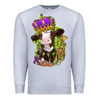 Heather Grey Mardi Gras cow Premium Sweatshirt - NancyCooperArtShop