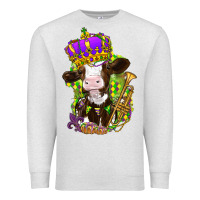 Oatmeal Heather Mardi Gras cow Premium Sweatshirt - NancyCooperArtShop