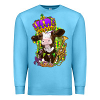 Ocean Blue Mardi Gras cow Premium Sweatshirt - NancyCooperArtShop
