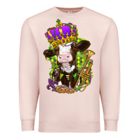 Pale Pink Mardi Gras cow Premium Sweatshirt - NancyCooperArtShop