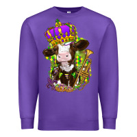Purple Mardi Gras cow Premium Sweatshirt - NancyCooperArtShop