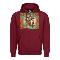 Burgundy Western Hay Fall Cow Zipper Hoodie - LillyAllenDesigns