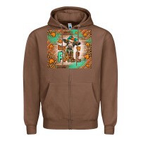 Chestnut Western Hay Fall Cow Zipper Hoodie - LillyAllenDesigns