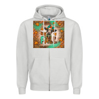 Dove Grey Western Hay Fall Cow Zipper Hoodie - LillyAllenDesigns