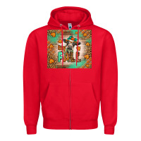 Red Western Hay Fall Cow Zipper Hoodie - LillyAllenDesigns