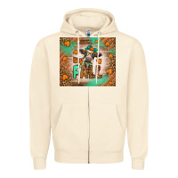 Sandshell Western Hay Fall Cow Zipper Hoodie - LillyAllenDesigns