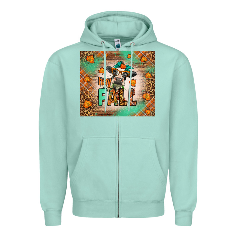 Western Hay Fall Cow Zipper Hoodie by LillyAllenDesigns | Teevron