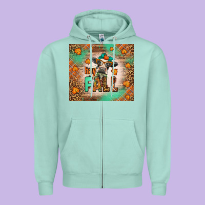 Western Hay Fall Cow Zipper Hoodie Designed By Lillyallendesigns