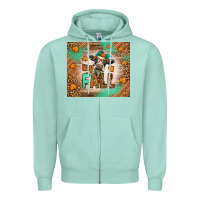 Seafoam Western Hay Fall Cow Zipper Hoodie - LillyAllenDesigns