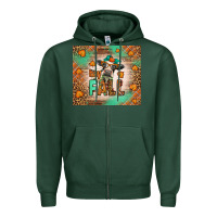 Sports Green Western Hay Fall Cow Zipper Hoodie - LillyAllenDesigns