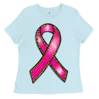 Baby Blue breast cancer ribbon Ladies Tee - RanaPortraitStore