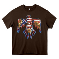 Chocolate Brown thunderbird usa Heavy Core Tee - BarkalooDesign