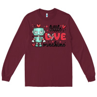Burgundy little love machine Long Sleeve Tee - MaliasSmallBusiness