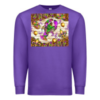 Purple Mardi Gras with crab Premium Sweatshirt - NancyCooperArtShop