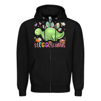 Black easter stegosaurus delight Zipper Hoodie - LillyAllenDesigns