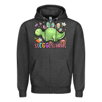 Charcoal Heather easter stegosaurus delight Zipper Hoodie - LillyAllenDesigns