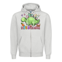 Dove Grey easter stegosaurus delight Zipper Hoodie - LillyAllenDesigns