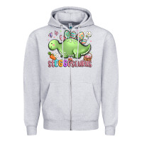 Heather Grey easter stegosaurus delight Zipper Hoodie - LillyAllenDesigns