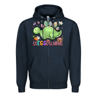 Navy easter stegosaurus delight Zipper Hoodie - LillyAllenDesigns