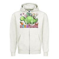 Oatmeal Heather easter stegosaurus delight Zipper Hoodie - LillyAllenDesigns