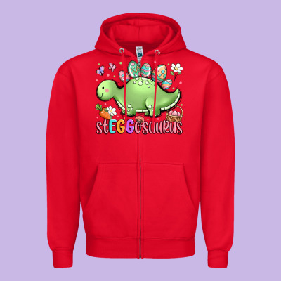 Easter Stegosaurus Delight Zipper Hoodie Designed By Lillyallendesigns