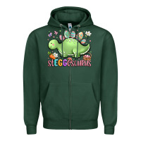 Sports Green easter stegosaurus delight Zipper Hoodie - LillyAllenDesigns