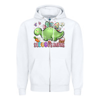White easter stegosaurus delight Zipper Hoodie - LillyAllenDesigns